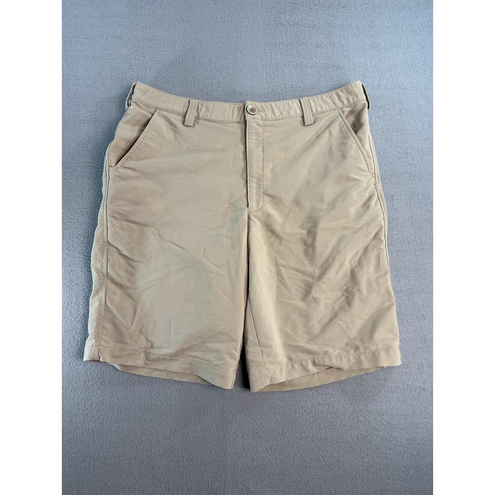 Under Armour Shorts Mens 38 Beige Microfiber Chino Stretch 10 Inseam Casual